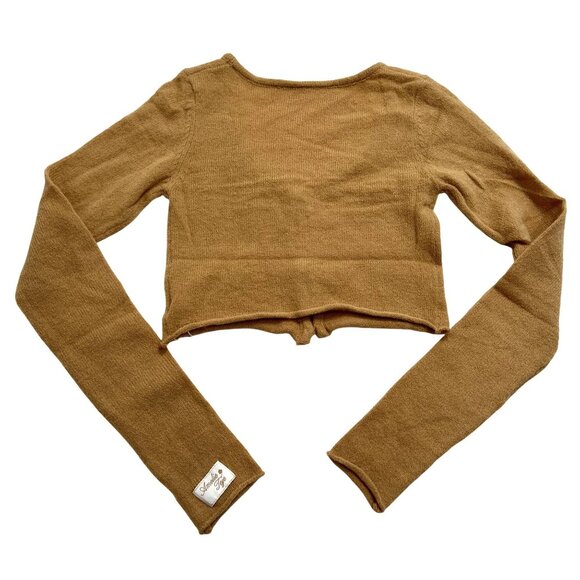 Amelie Teje Crop Cardigan Sweater in Brown - Picture 2 of 3